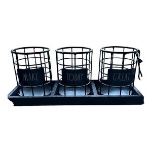 Rae Dunn Triple Cup Desktop Holder - Pen/Pencil Cup